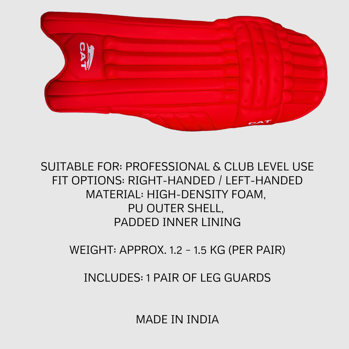 Lightweight batting legguards designed for pro-level protection and comfort