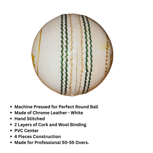 High-quality cricket ball with thick seam and solid core construction