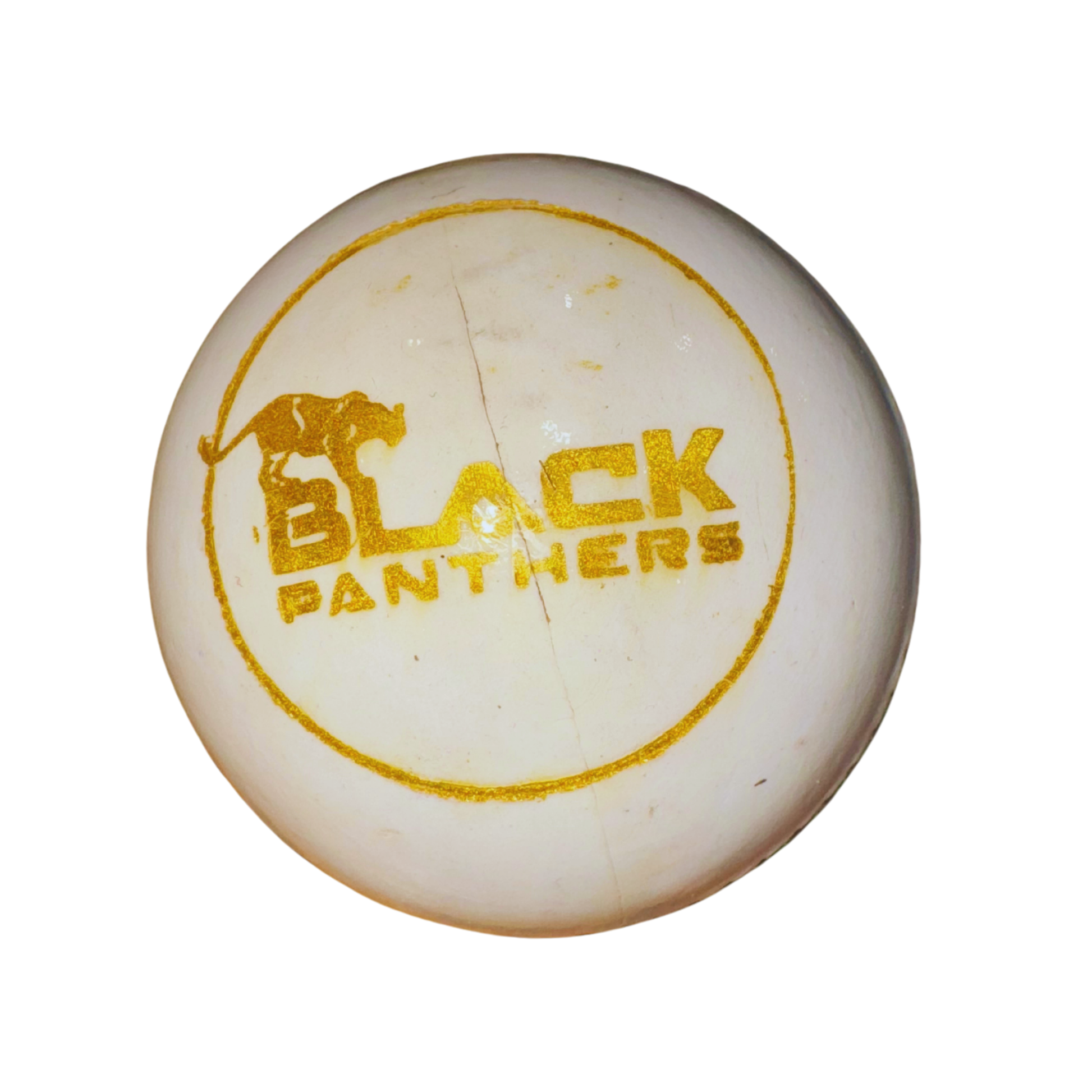 Professional-grade white cricket ball made from genuine leather